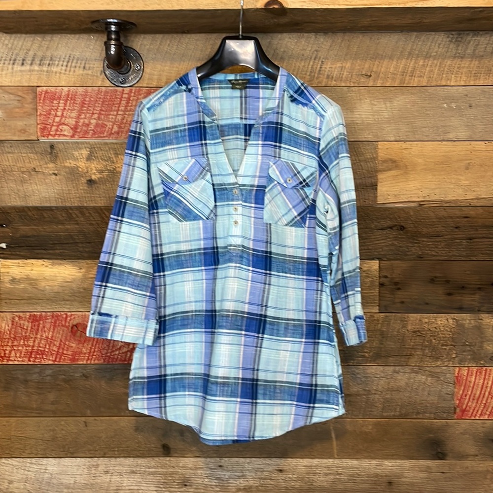 Eddie Bauer plaid tunic